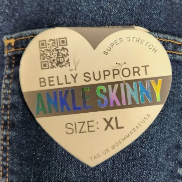 NWT Gemma Rae Belly Support Ankle Skinny Super Stretch Maternity Jeans XL - Picture 8 of 9
